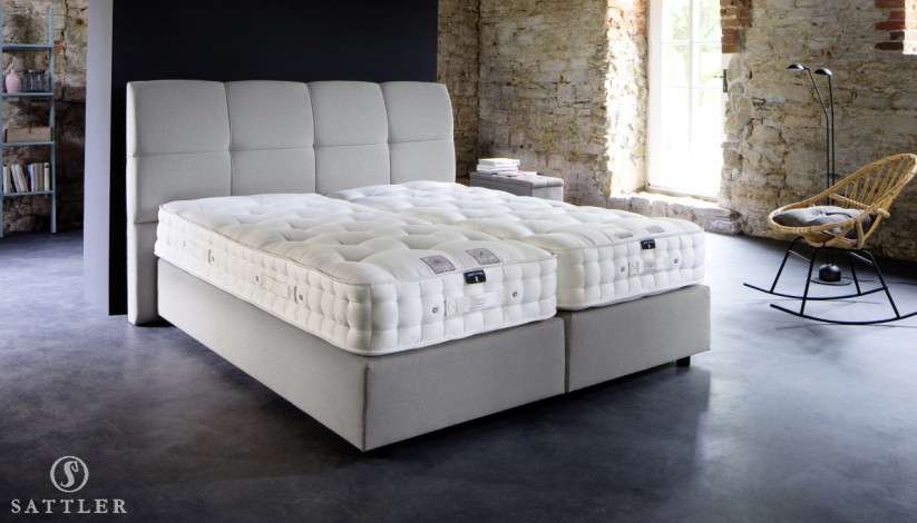 Boxspringbett „Carmen“ 160x200 in Board Grau-Silber