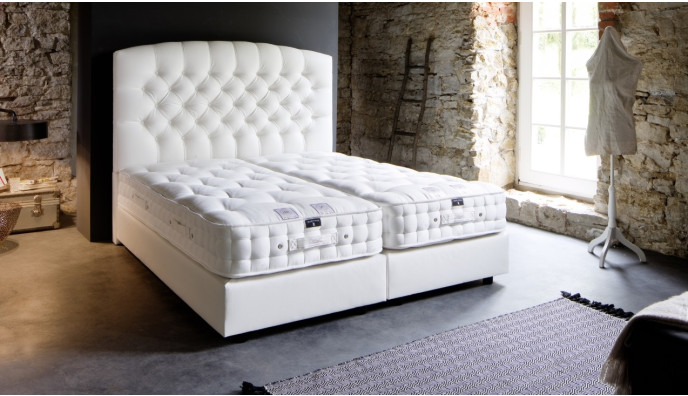 Luxus Boxspringbett „Aida“ 160x200 in Weiss