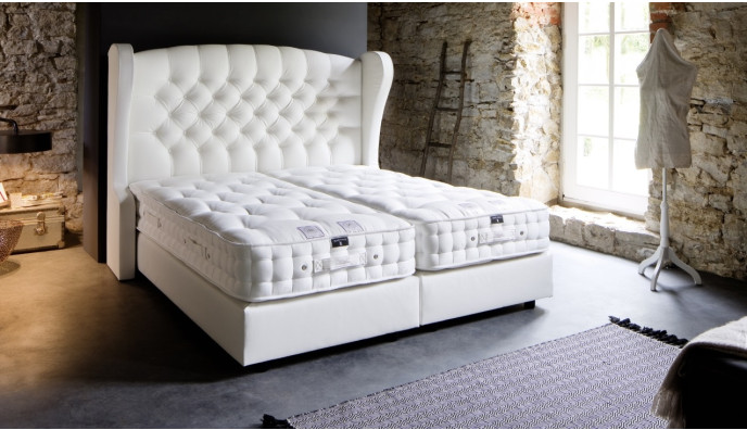 Luxus Boxspringbett „Otello“ 160x200 in Weiss