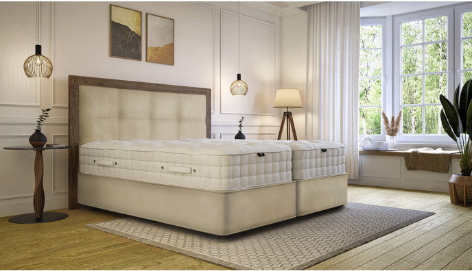 Boxspringbett „Hamlet“ 180 x 200 cm in Adore Beige