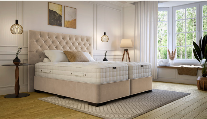 Boxspringbett „Hamlet“ 160 x 200 cm in Adore Beige