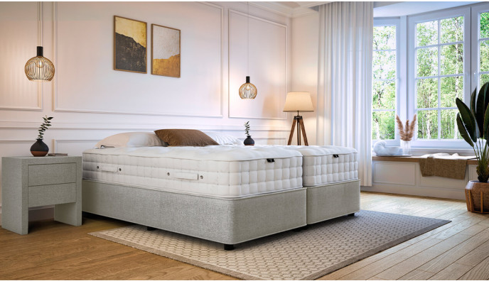 Boxspringbett „Hamlet“ 180 x 200 cm in Adore Beige