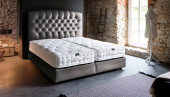 Luxus Boxspringbett „Aida“ in Silber