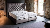 Luxus Boxspringbett „Otello“ in Silber