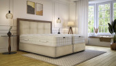 Boxspringbett Amalia in Beige mit Schwebeoptik