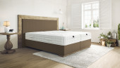 Boxspringbett Carlos 180 x 220 cm in Leder Braun