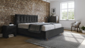 Samtbett Luise in Anthracite