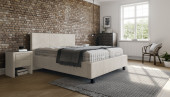 Lederbett Egmont in Beige