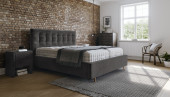 Samtbett Luise in Darkgrey