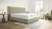 Boxspringbett Carlos 180 x 220 cm in Textil Kaki