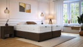 Boxspringbett Alfred 180 x 200 mit Textil Luca Dunkelbraun