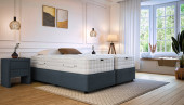 Boxspringbett Alfred 120 x 210 mit Textil Luca Royalblau