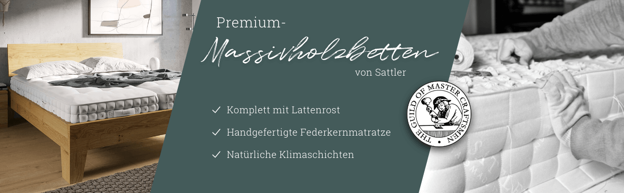 Sattler Massivholzbett in Wildeiche Sattler Massivholzbett in Wildeiche